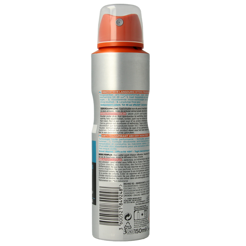 Men Expert Fresh Extreme deodorant spray in 150ml bottle, featuring a sleek design and fresh scent for men.