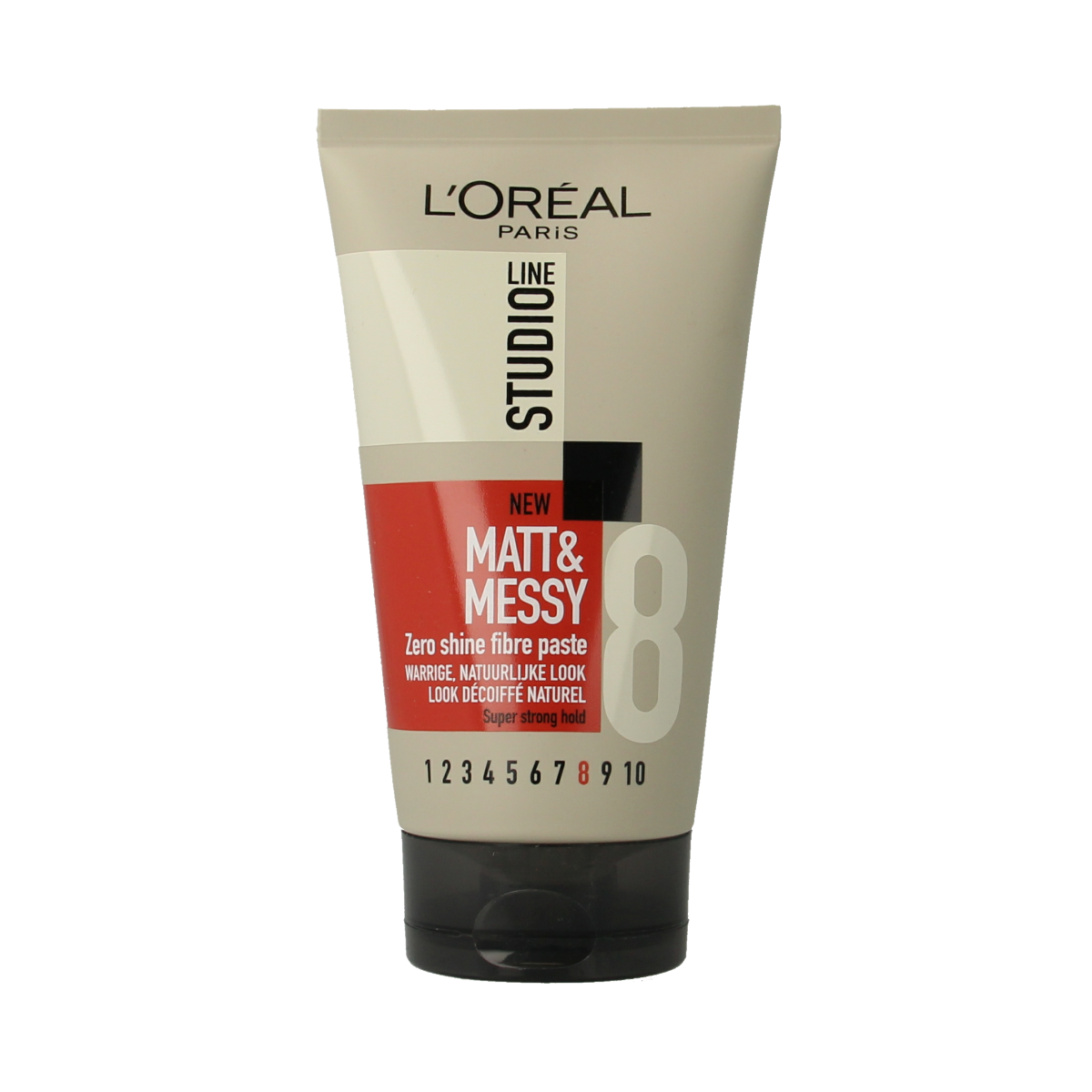 Studio Line matte fibre paste for hair styling, 150ml, with a messy, shine-free finish and flexible hold.