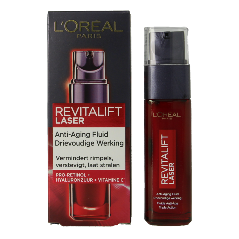 L'Oreal Paris Revitalift X3 laser serum 30ml for facial skincare, showing the serum bottle with product label.