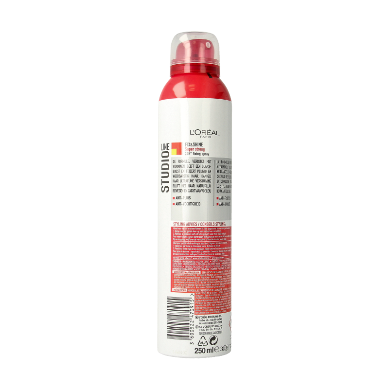 Studio Line fixing spray for hair, super strong hold, 250ml, styling product for long-lasting hair hold and control.