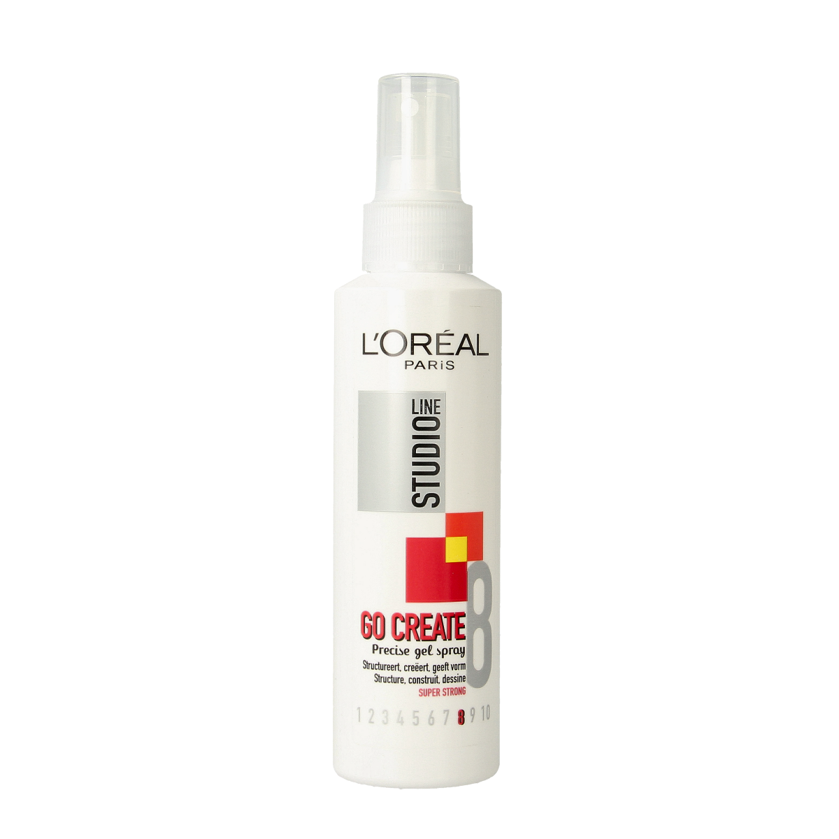 Studio Line super strong fix gel for hair styling, 150ml, with a vapor spray application in a sleek tube.
