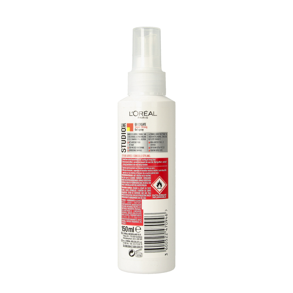 Studio Line super strong fix gel for hair styling in a 150ml tube, provides long-lasting hold and control.