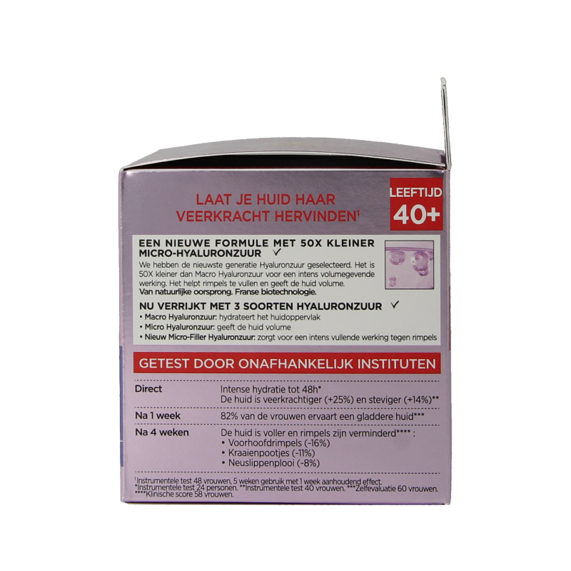 L'Oreal Paris Revitalift filler day cream in 50ml jar, facial skincare product with smooth texture and revitalizing formula.