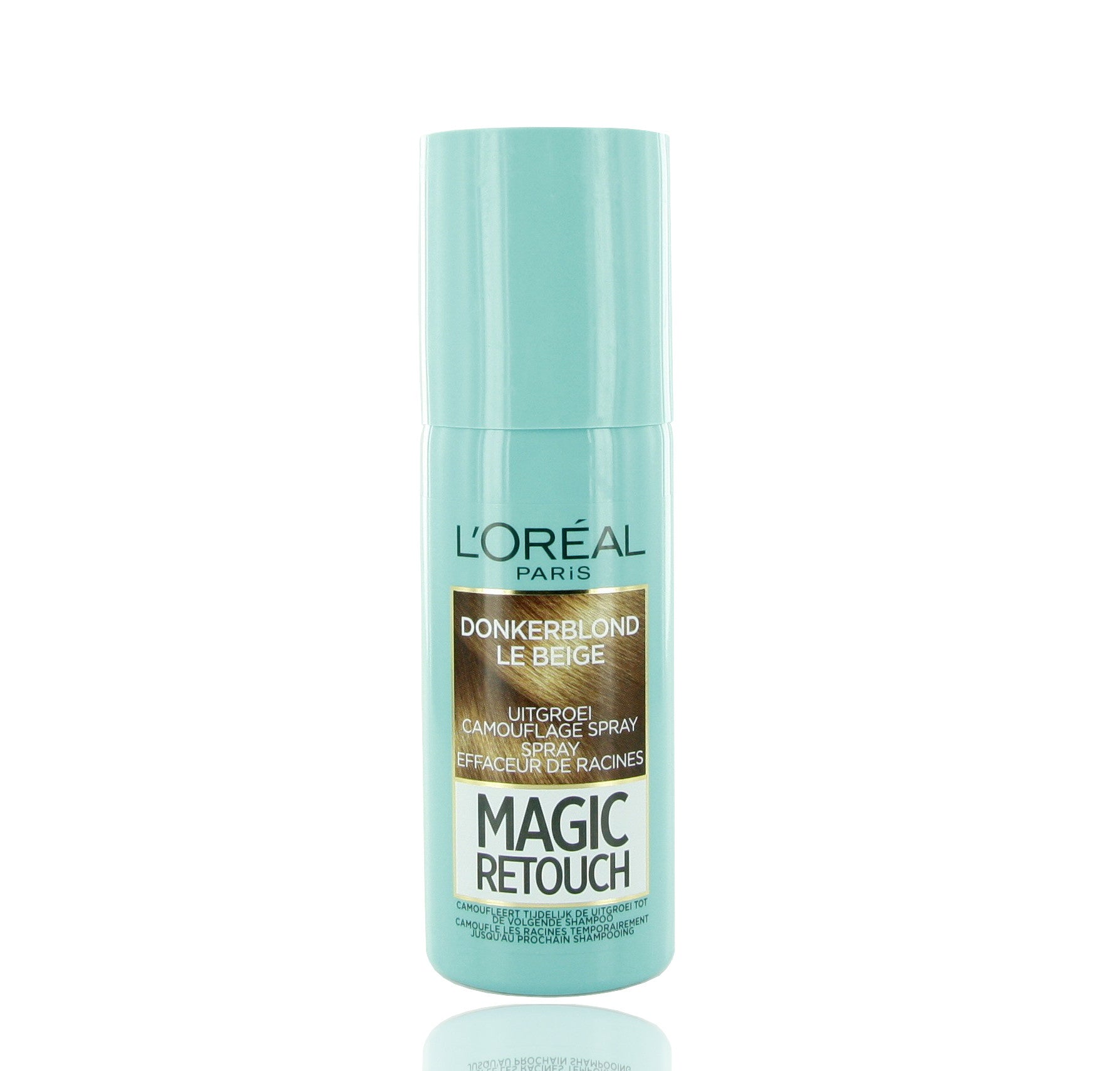 Magic Retouch dark blonde spray for hair coloring in 75ml bottle, quick root touch-up for natural-looking hair color.