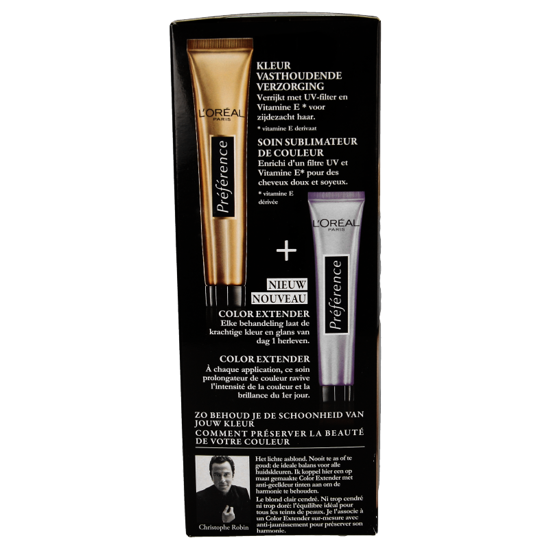 Preference 9.1 Viking zeer licht asblond 1.00 hair coloring set with light blonde shades, shown in the product image.