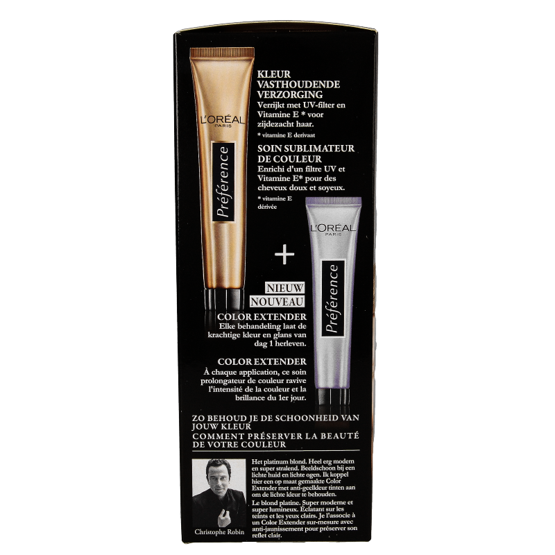 Preference Helsinki extra light ash blond hair coloring set with applicator bottles and mixing tools, ideal for professional hair dyeing.