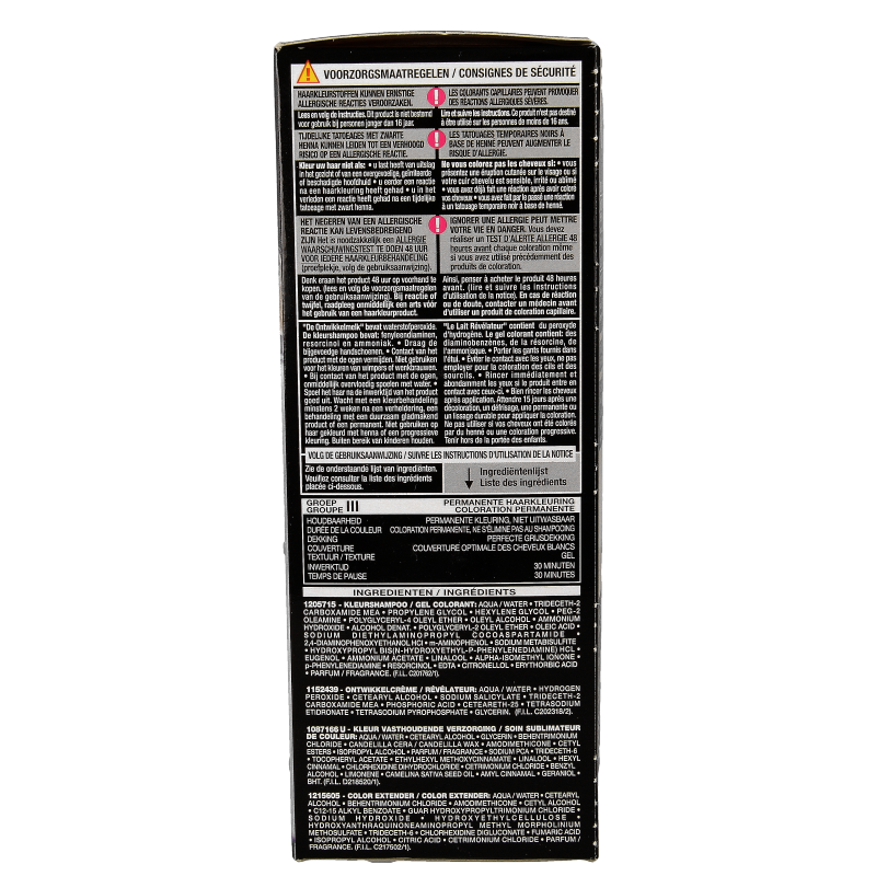 Preference Helsinki extra licht asblond 10.1 hair coloring set showing blonde hair strands and packaging.