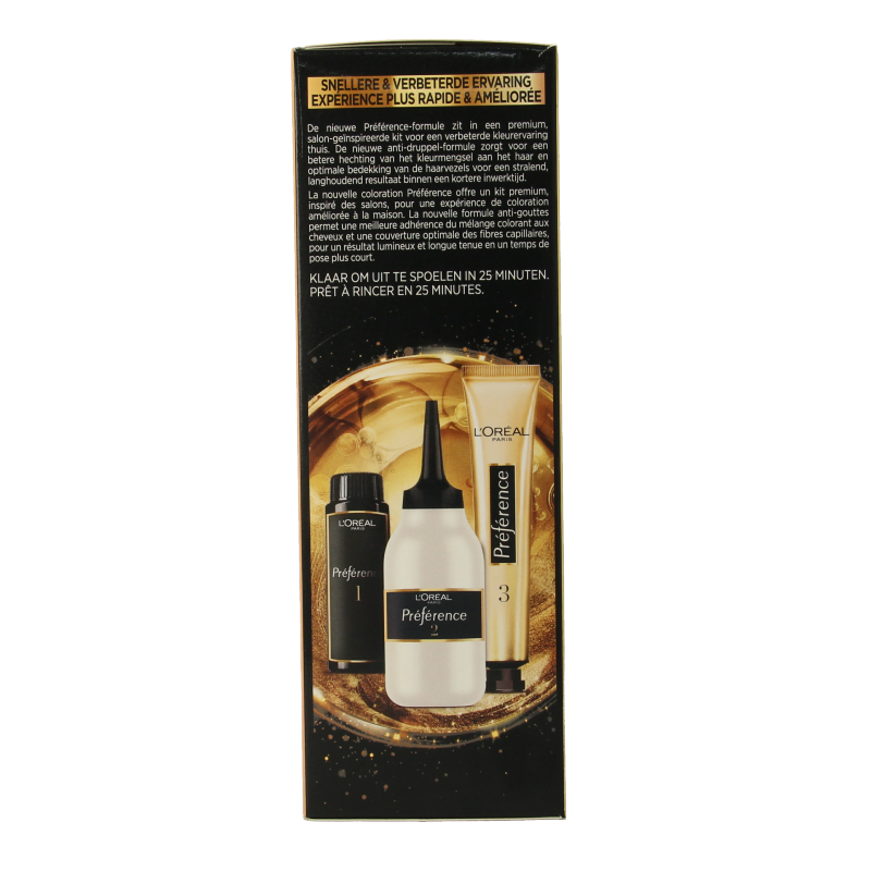 Preference 03 Brazilia donker bruin hair coloring set with multiple components in a compact package.