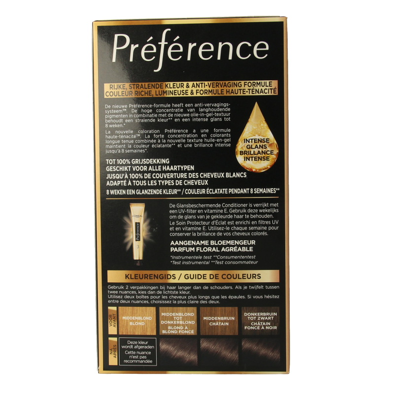 Preference 03 Brazilia donker bruin hair coloring set with shades of dark brown for natural-looking hair.