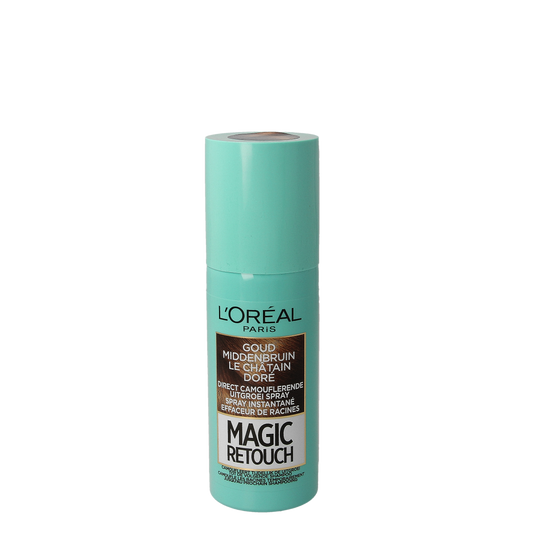 Magic Retouch gold medium brown spray for hair coloring, 75ml, easy application for quick color touch-ups
