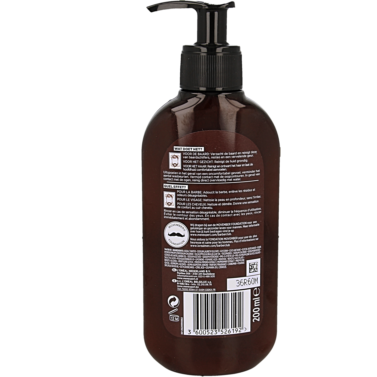 Men Expert Barber Club face wash in a 250ml bottle, designed for men's skincare and facial cleansing.