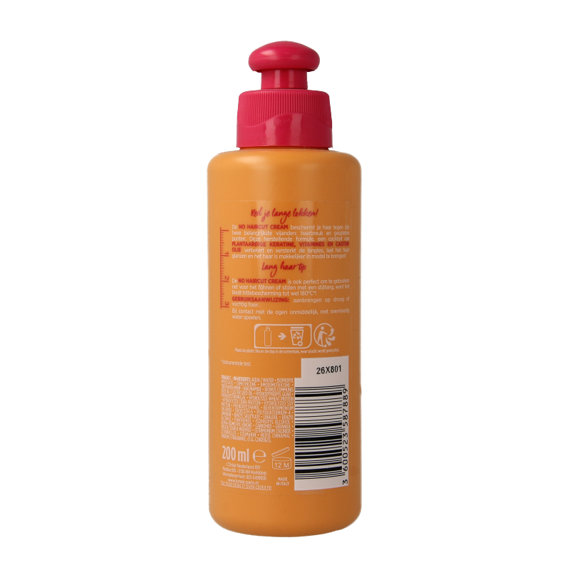 Elvive Dream Lengths hair care bottle, 250ml, for nourishing and strengthening long hair, shown in a sleek packaging image.