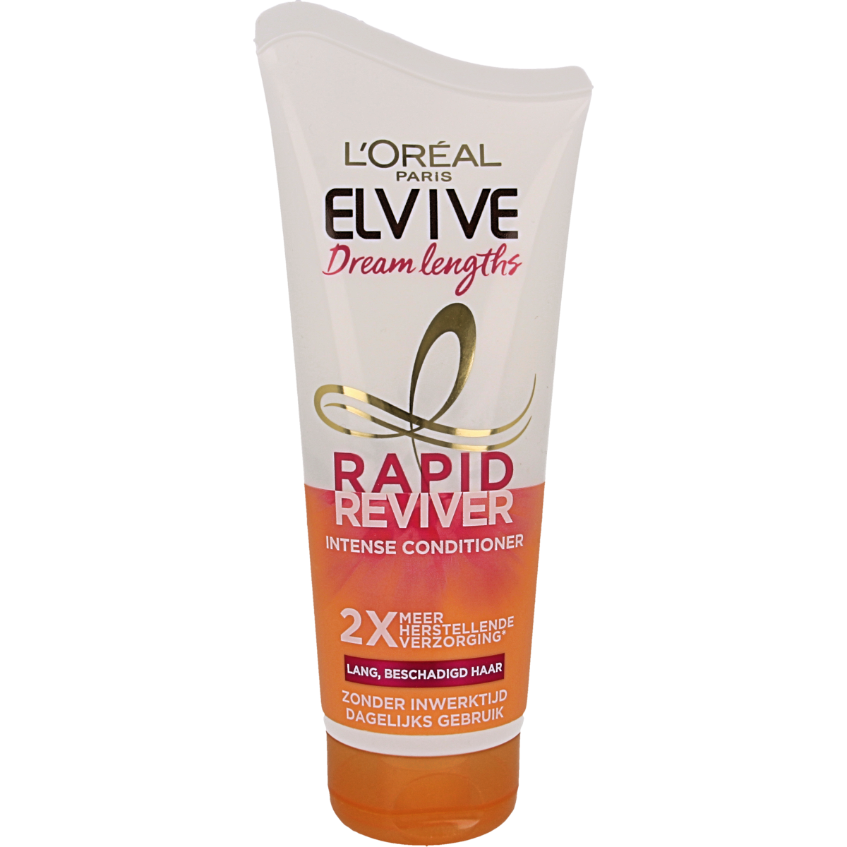 Elvive Rapid Reviver Dream Lengths hair treatment bottle, 180ml, in a sleek packaging for hair care and repair.