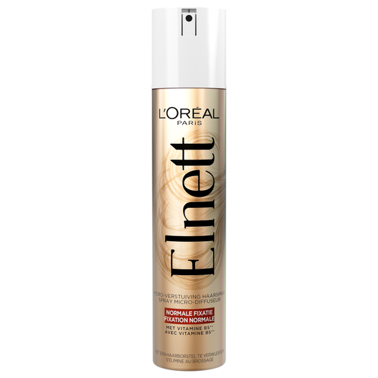 Elnett Haarspray satin normale fixatie, 200ml, hair styling spray in a spray bottle with a white cap