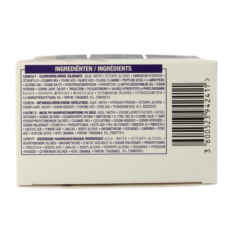 Excellence Cool Creme 3.11 Ultra Ash Dark Brown hair coloring set with cream and applicator for professional use