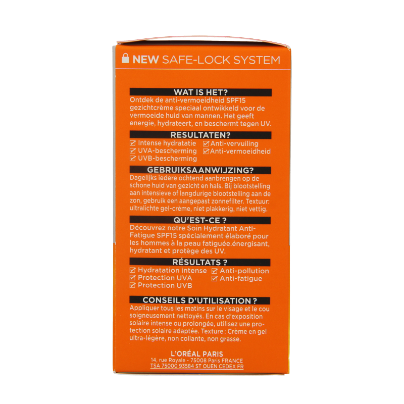 Men Expert Hydra Energetic facial moisturizer with SPF15, 50ml, showing the cream in a sleek jar on a clean background.