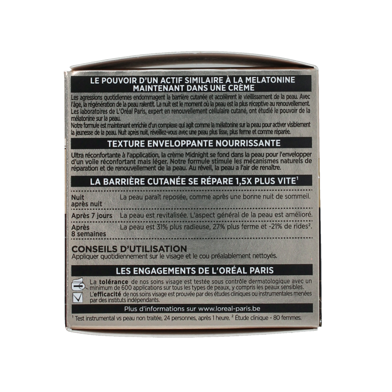 L'Oreal Paris Age Perfect Midnight Creme in 50ml jar, facial skincare product with luxurious cream for mature skin.