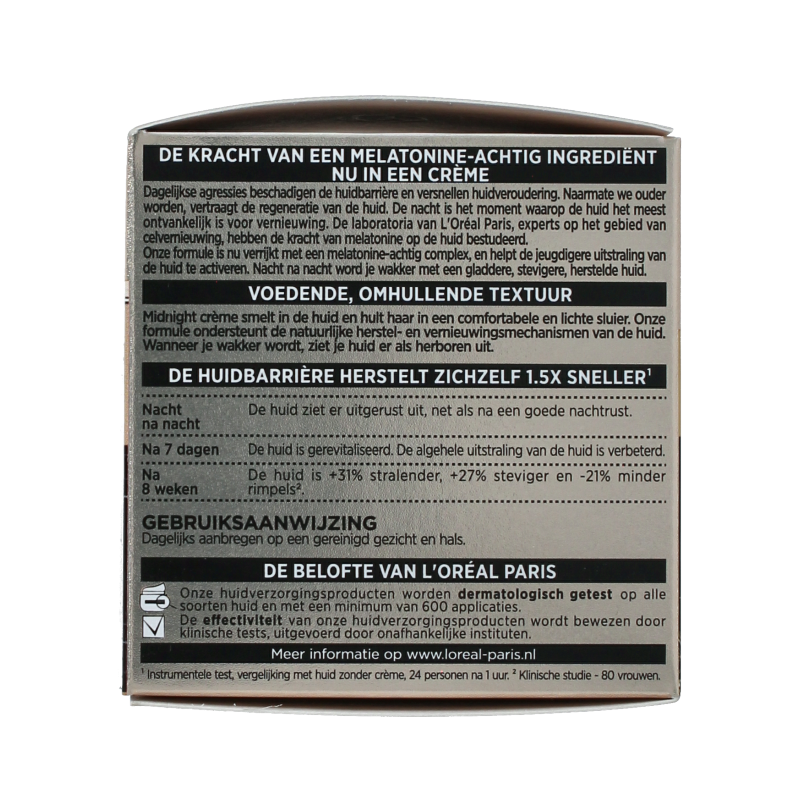L'Oreal Paris Age Perfect Midnight Creme 50ml jar, facial skincare product with a smooth, luxurious cream texture.