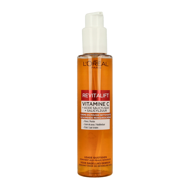 L'Oreal Paris Revitalift clinical facial cleanser in a 150ml bottle, designed for skincare and deep cleansing.