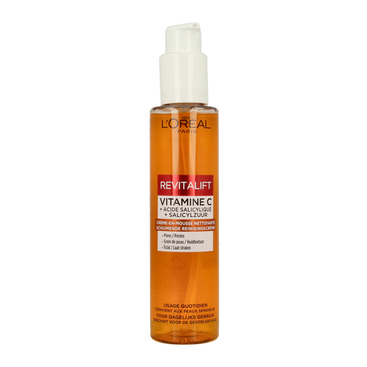 L'Oreal Paris Revitalift clinical facial cleanser in a 150ml bottle, designed for skincare and deep cleansing.