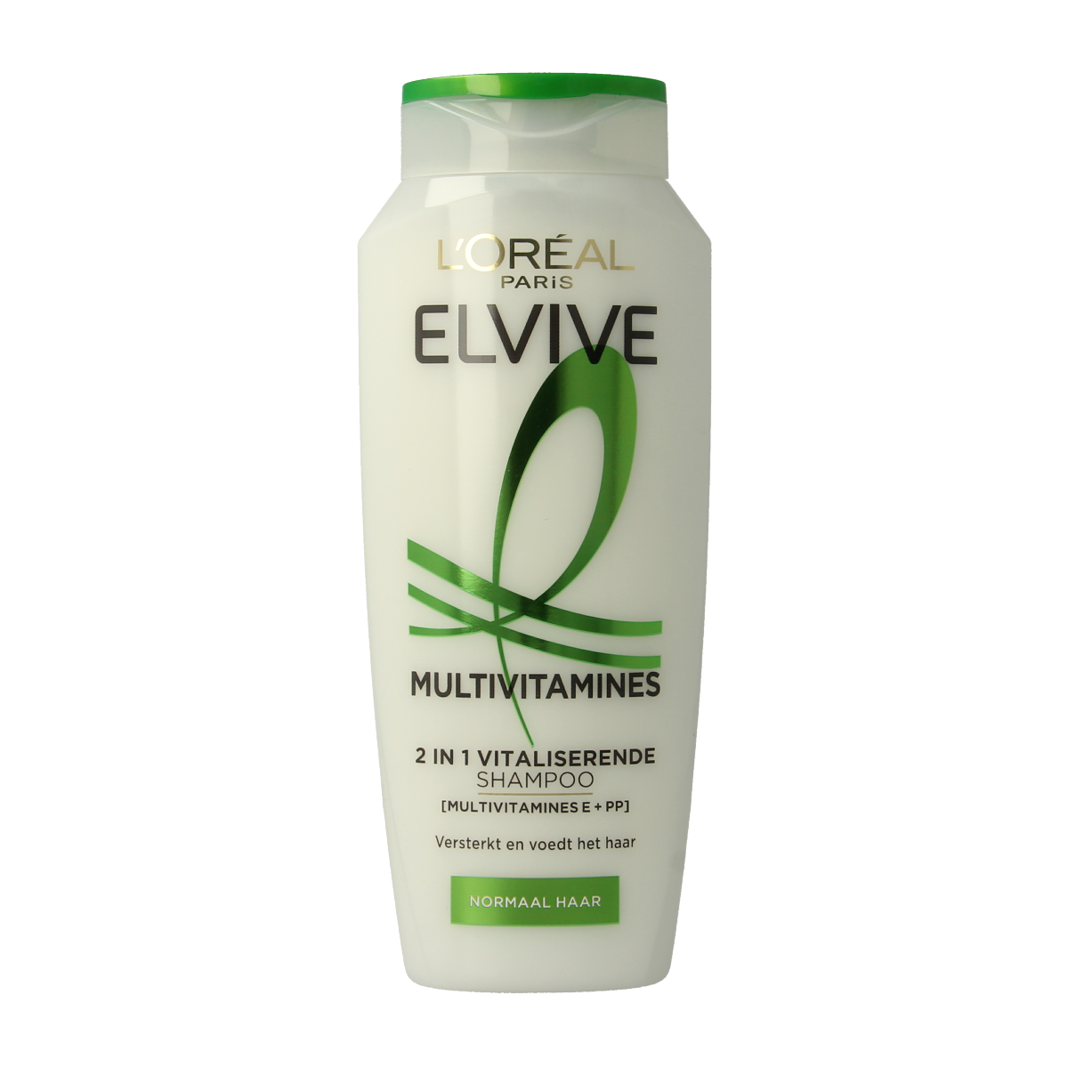 Elvive multivitamin 2-in-1 shampoo for hair care, 250ml bottle, with visible label and colorful packaging.