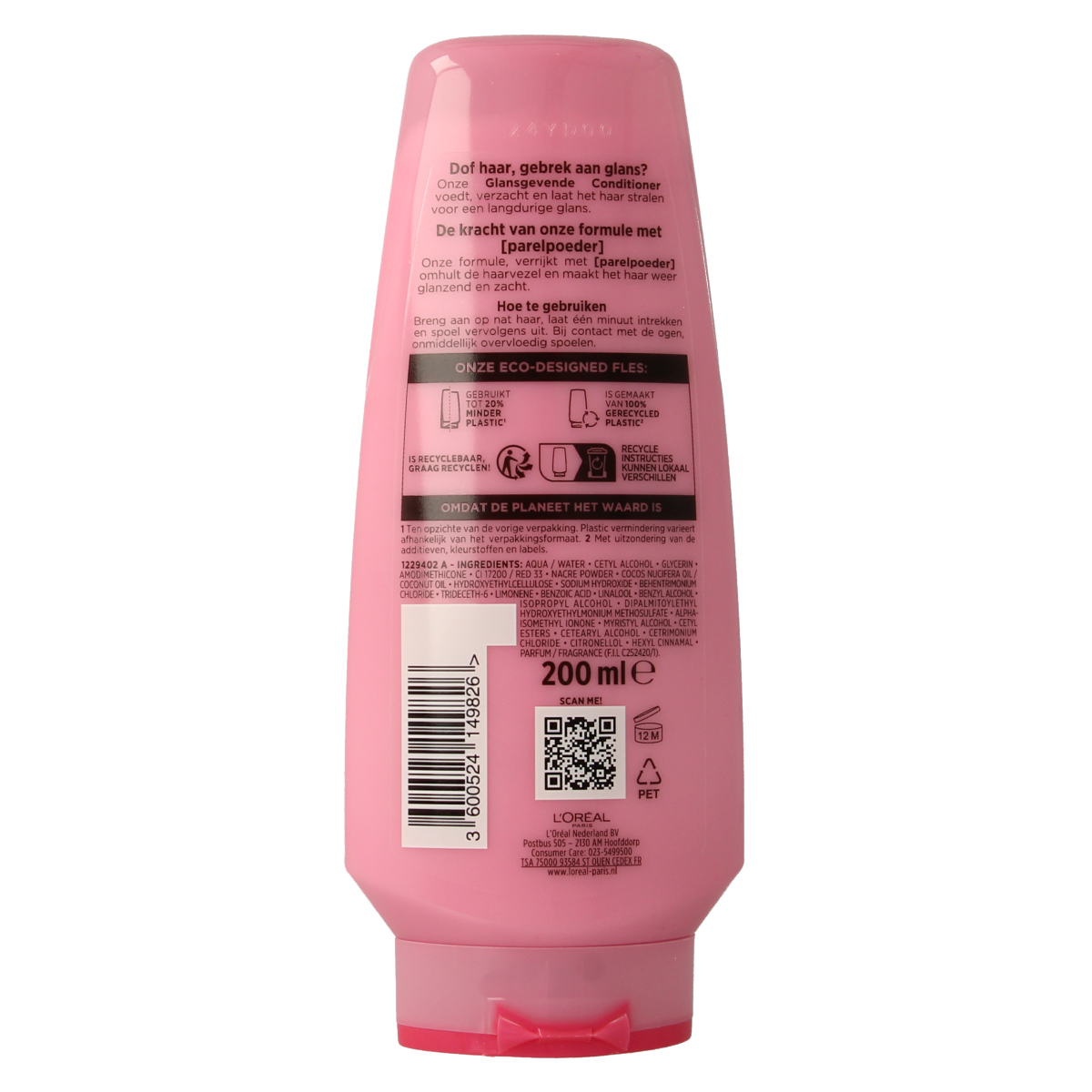 Elvive Nutri Gloss Conditioner 200ml bottle, hair care product with nourishing formula for glossy, healthy hair.