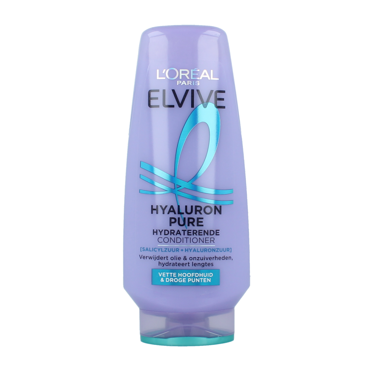 Elvive hyaluron pure conditioner for hair care, 200ml bottle, smooth and hydrate hair with nourishing formula.