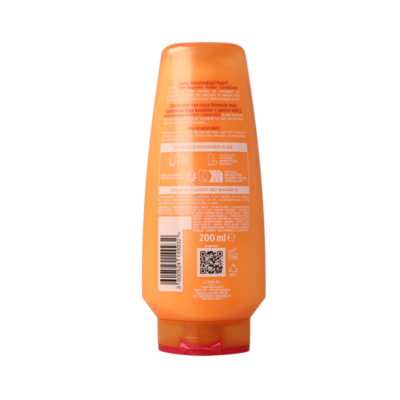 Elvive Dream Lengths conditioner bottle for hair care, 200ml, with a sleek design and product label visible.