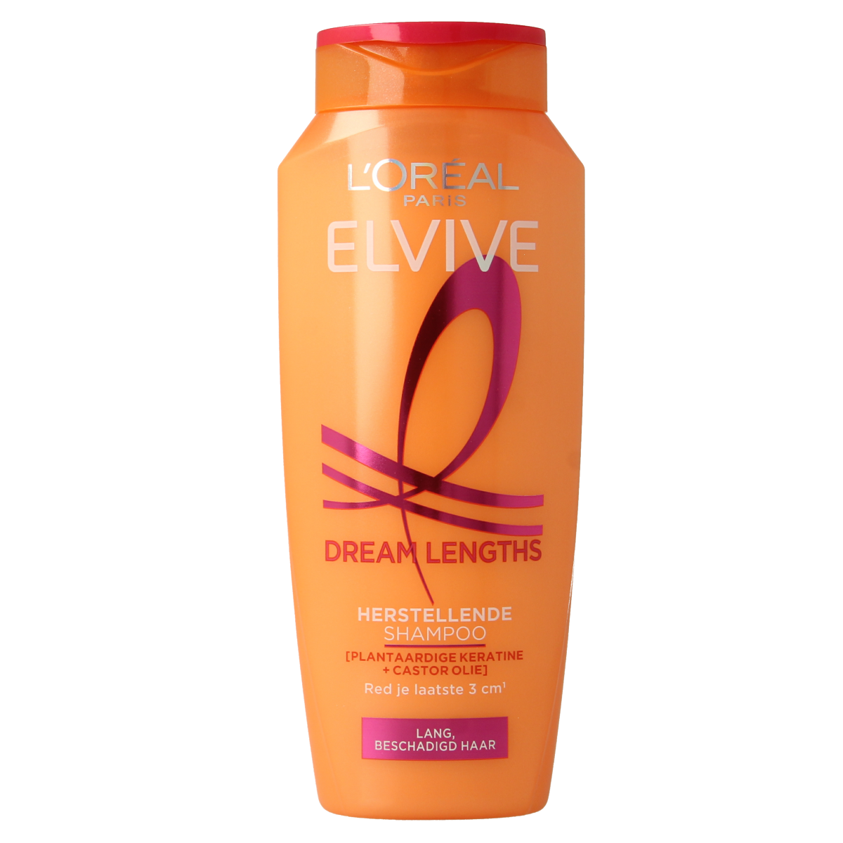 Elvive Dream Lengths shampoo bottle, 250ml, hair care product for long, healthy hair with nourishing formula.