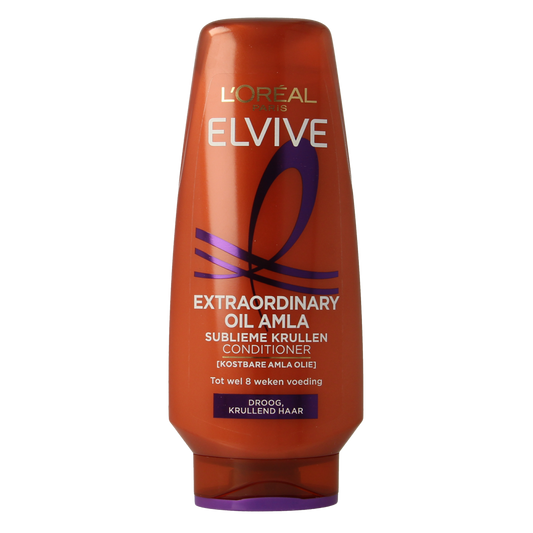 Elvive krulverzorging conditioner in 200ml bottle, designed for curly hair, shown in a close-up image.