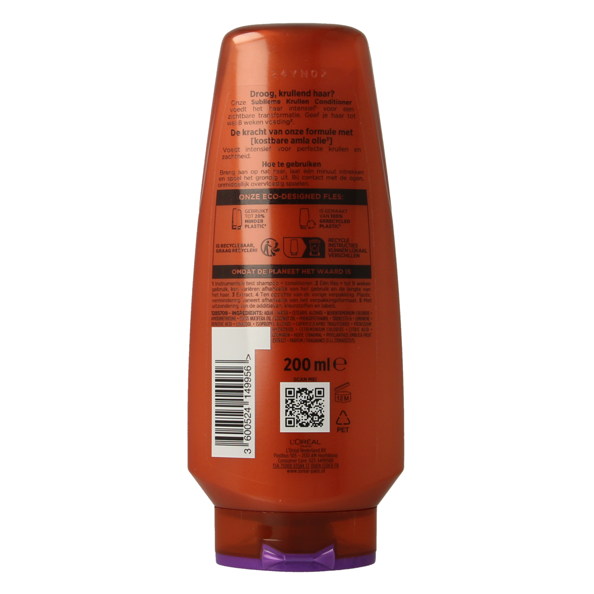 Elvive krul verzorging conditioner in 200ml bottle, for curly hair care, shown in a close-up image.