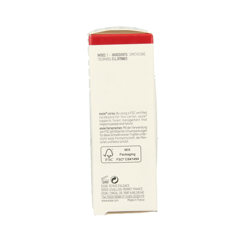 Essie Quick Drying Drops 13.5ml, a makeup product in a small clear bottle with dropper applicator, designed for fast nail drying.
