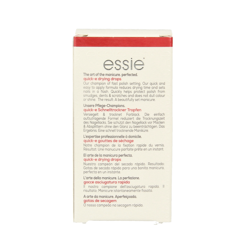 Essie quick-drying nail polish drops in 13.5ml bottle, makeup product for fast-drying nail polish application