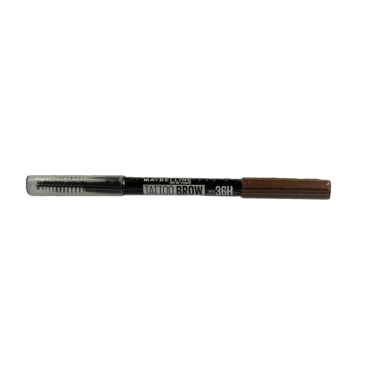 Maybelline Tattoo Brow 36h soft brown eyebrow gel in a tube, with the product label visible.