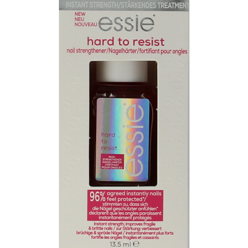 Essie Hard to Resist pink makeup product in 13.5ml container, showcasing the sleek packaging and vibrant pink color.
