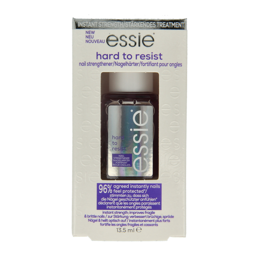 Essie Hard to Resist Violet nail polish bottle showing the 13.5ml container with vibrant purple color.