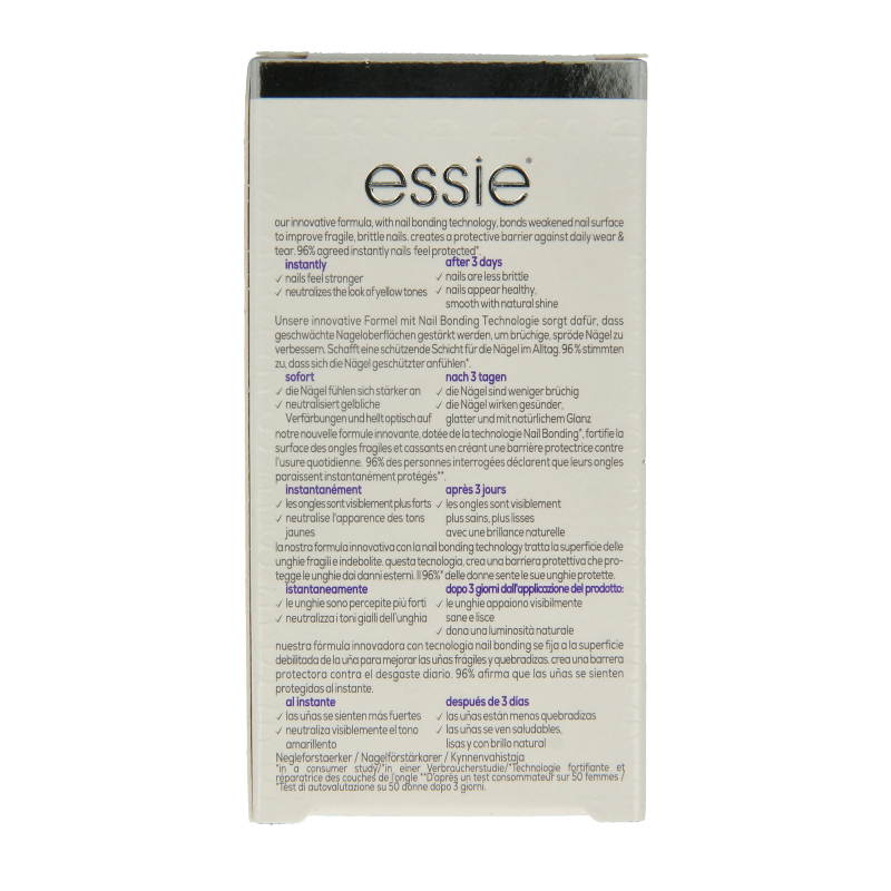 Essie Hard to Resist Violet makeup nail polish bottle, 13.5ml, with purple-colored cap and label, on a white background.