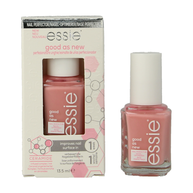 Essie Good as New nail polish bottle, 13.5ml, make-up product with a sleek, colorful nail polish bottle and label.