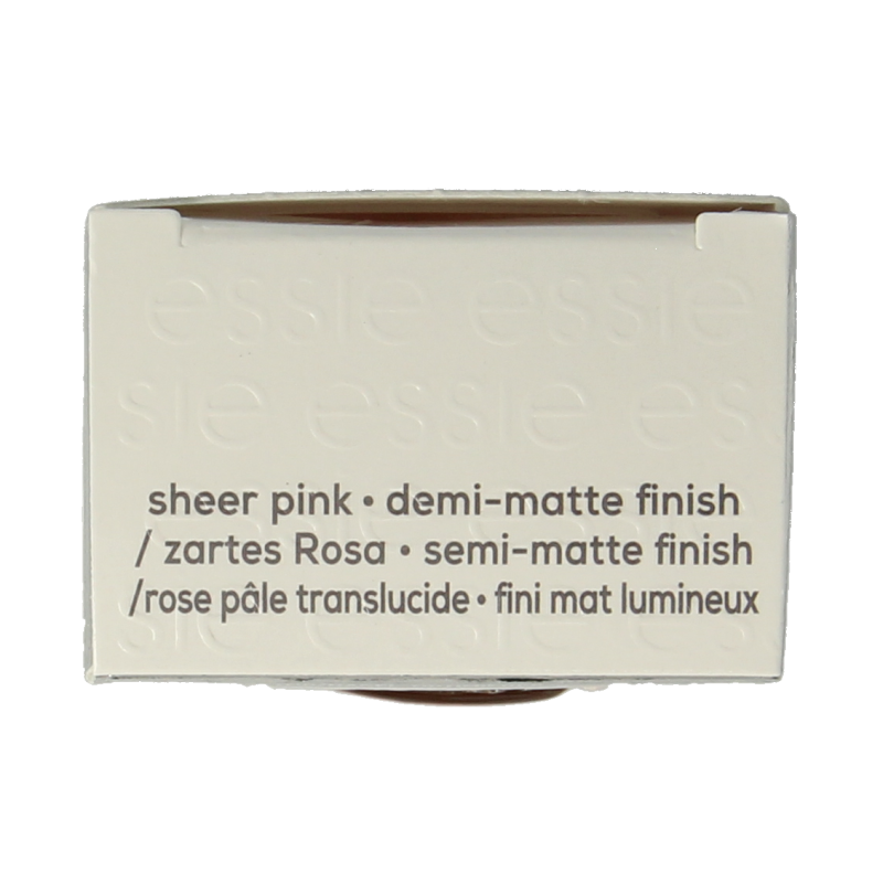 Essie Good as New nail perfect make-up bottle, 13.5 ml, with a sleek white cap and clear glass showing the nail polish inside.
