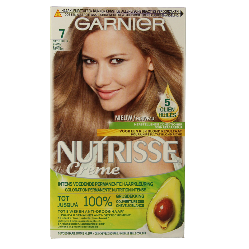 Nutrisse Nutrisse 70 Ambre hair coloring set with gloves and instructions for at-home hair dyeing