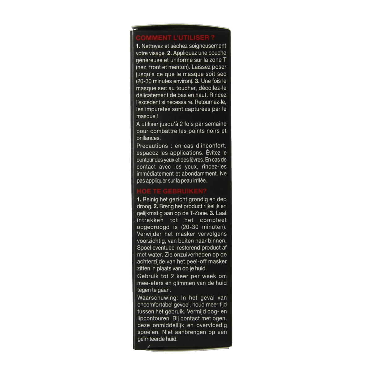 Garnier Pure Active peel-off charcoal mask in a 50ml tube, designed for facial skincare with a black peel-off formula.