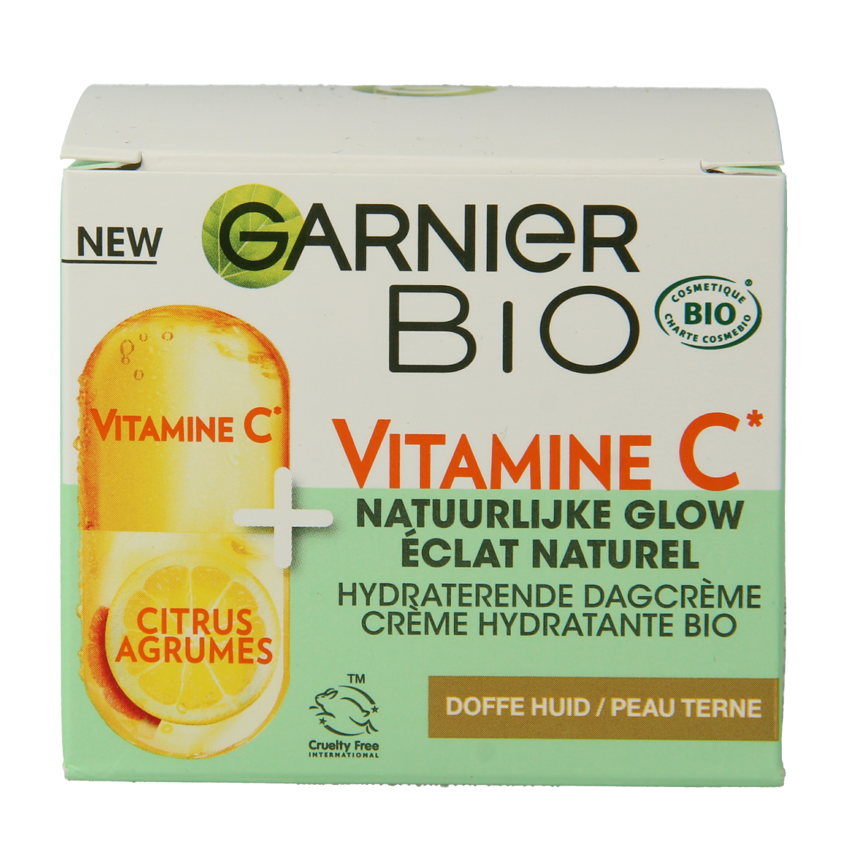 Garnier Bio Vitamine C facial moisturizer in 50ml jar, featuring brightening skincare for healthy-looking skin