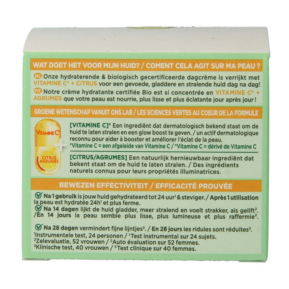 Garnier Bio Vitamine C facial cream jar, 50ml, natural skincare for brightening and revitalizing skin.