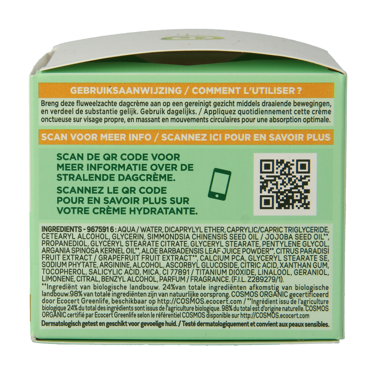 Garnier Bio Vitamine C facial cream in 50ml jar, nourishing skincare product for bright and healthy skin.