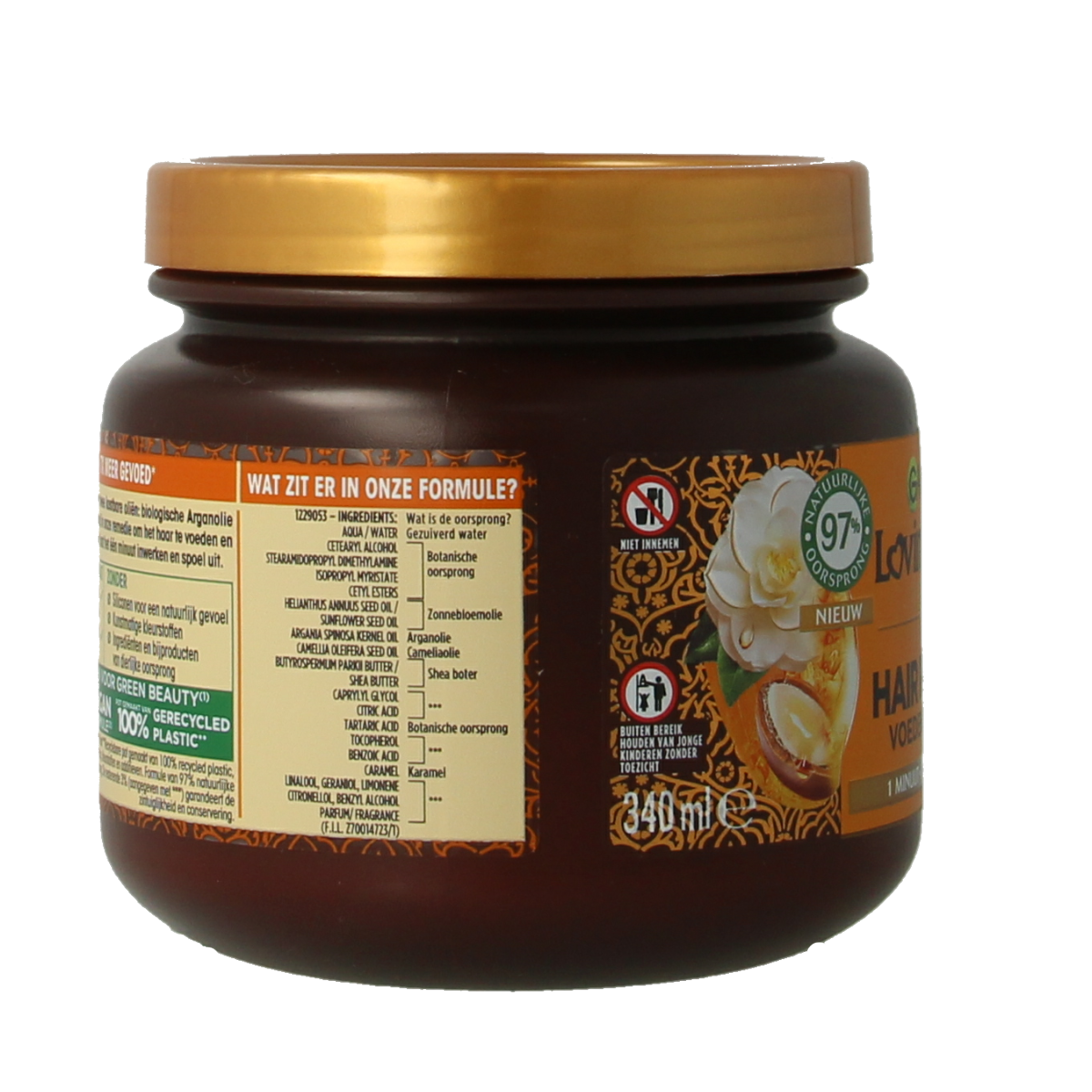 Garnier Loving Blends gezichtsmasker met argan en cameliaolie in 340 ml, verzorgende gezichtverzorging in tube