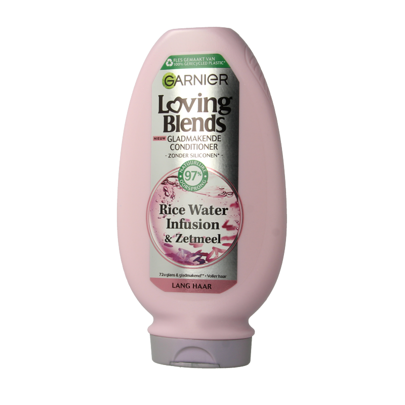 Garnier Rice Water Conditioner bottle, 250ml, for hair care, with a white and green label, shown on a plain background.