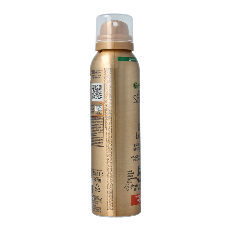 Ambre Solaire Mist Ideal Bronze SPF50 sun tanning spray in 150ml bottle with a misting nozzle for even application.