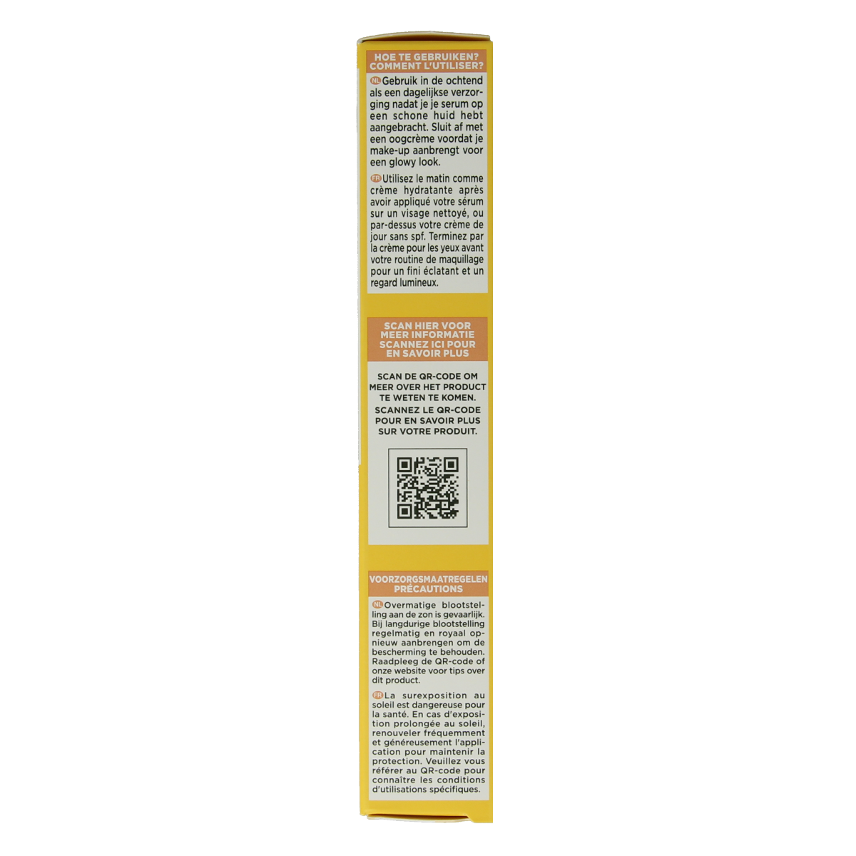 Garnier SkinActive vitamin C glowy UV fluid SPF50+ for face, 40ml, with brightening and sun protection benefits.