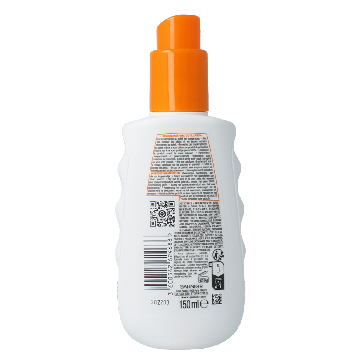 Ambre Solaire Hydraterende SPF50+ spray for sun protection, 150ml, with a lightweight, moisturizing sun protection formula.