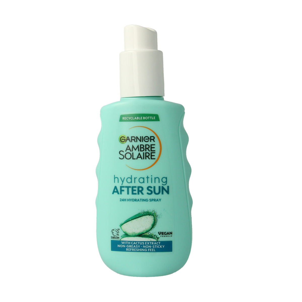 Ambre Solaire Aftersun melk spray for sun exposure, 150ml, with soothing after-sun skincare in a spray bottle.